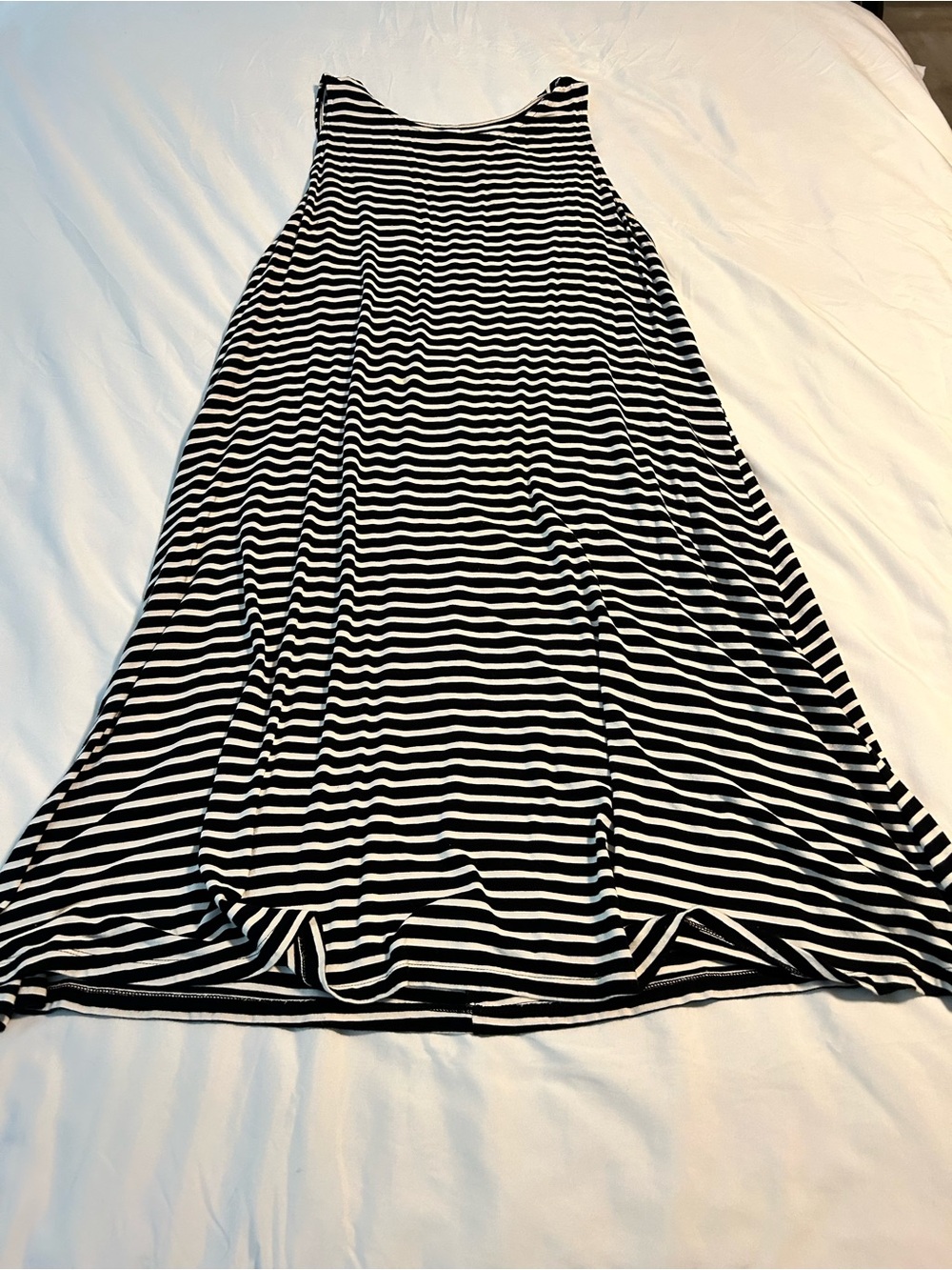 Old Navy Black and White Striped A-Line Maxi Skirt